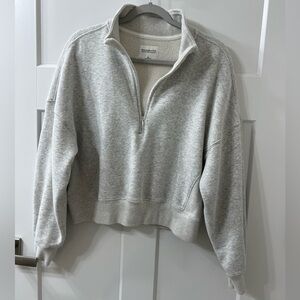 Abercrombie & Fitch Sunday Half-zip Sweatshirt, Grey